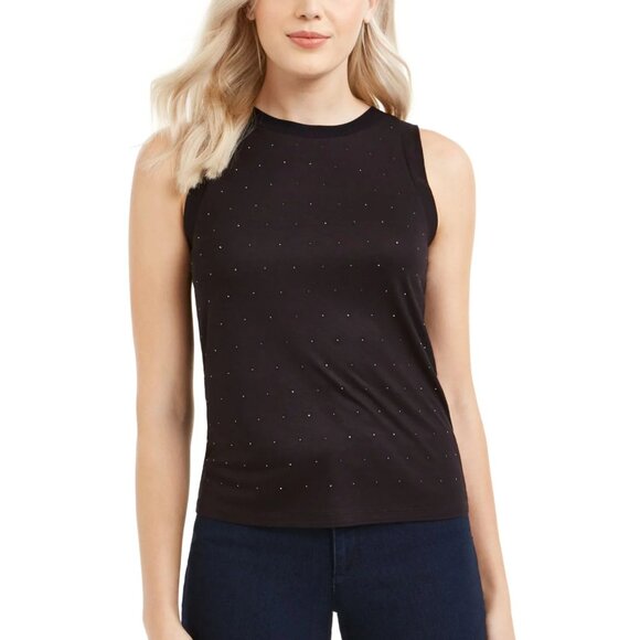 Bar III Women's Studded Sleeveless Tank Top - Picture 1 of 8